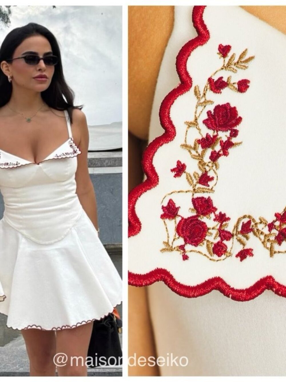 NWT Loba Mini Dress White Sofia Embroidered Floral size XS